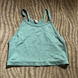 SO Green Fitted Crop Tank Top